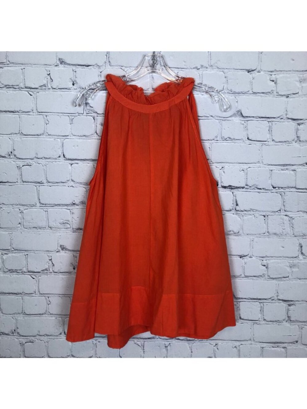 Mersea Endless Summer Ruffle Trapeze High Neck Top Size S/M Orange